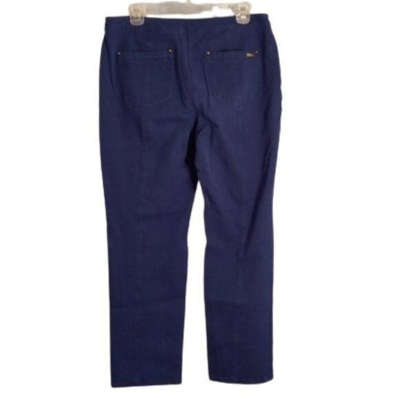Chicos So Slimming Size 2 Large Womens Regular Fit Pants Dark Blue Denim Stretch - Picture 2 of 12